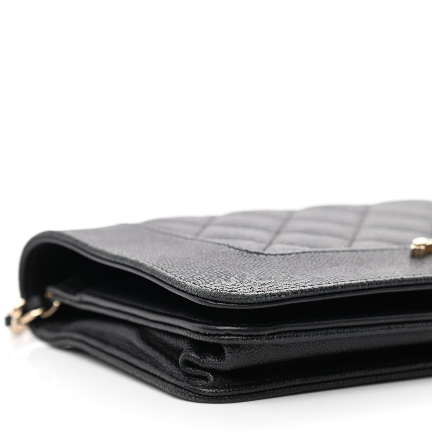 Caviar Quilted Vintage Mademoiselle Wallet On Chain WOC Black