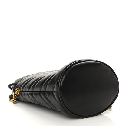 Gucci Calfskin Matelasse Mini GG Marmont 2.0 Bucket Bag Black 4 of 9