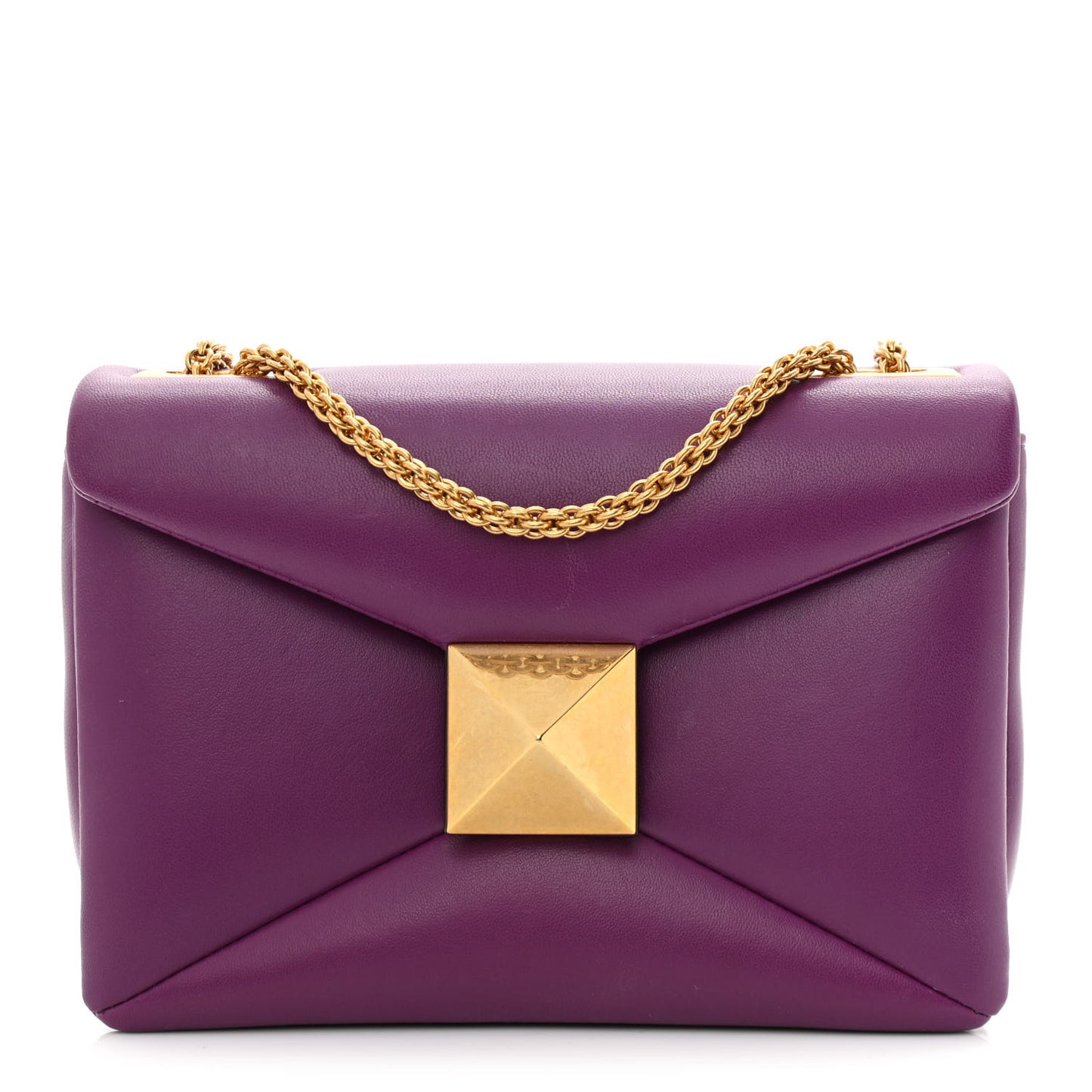 Nappa One Stud Chain Clutch Prune
