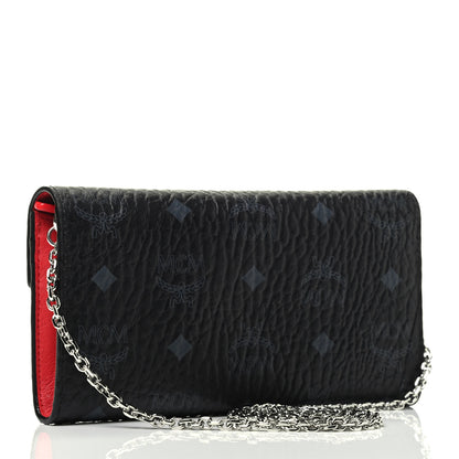 MCM Visetos Large Patricia Wallet On Chain Black Red 3 of 6