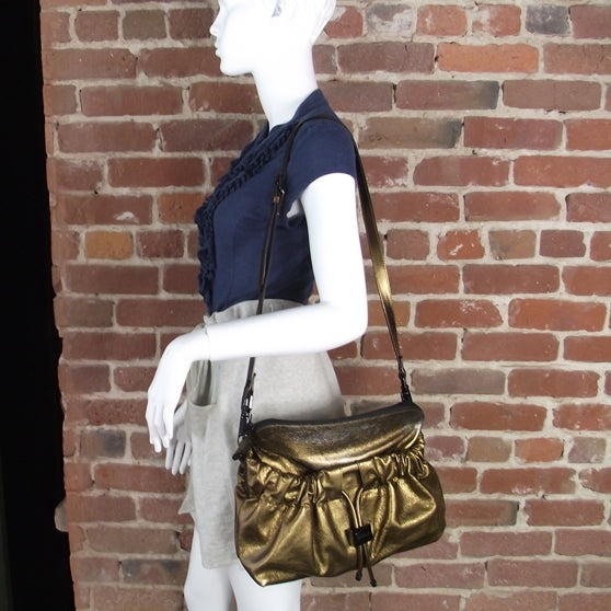 Leather Shoulder Bag Bronze
