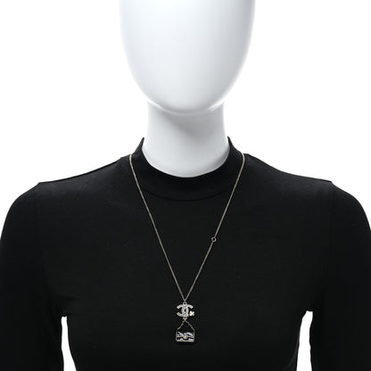 Chanel Enamel Charming Chic Classic Flap CC Charm Necklace Black 3 of 4
