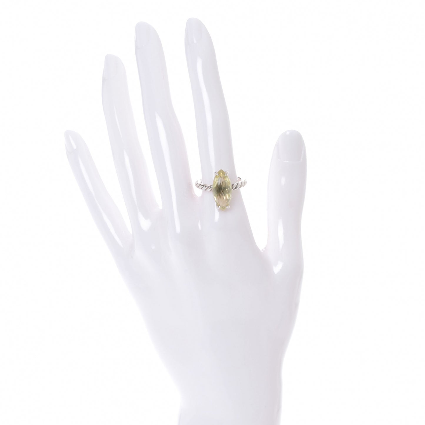 Sterling Silver Marquise Lemon Citrine Ring 7