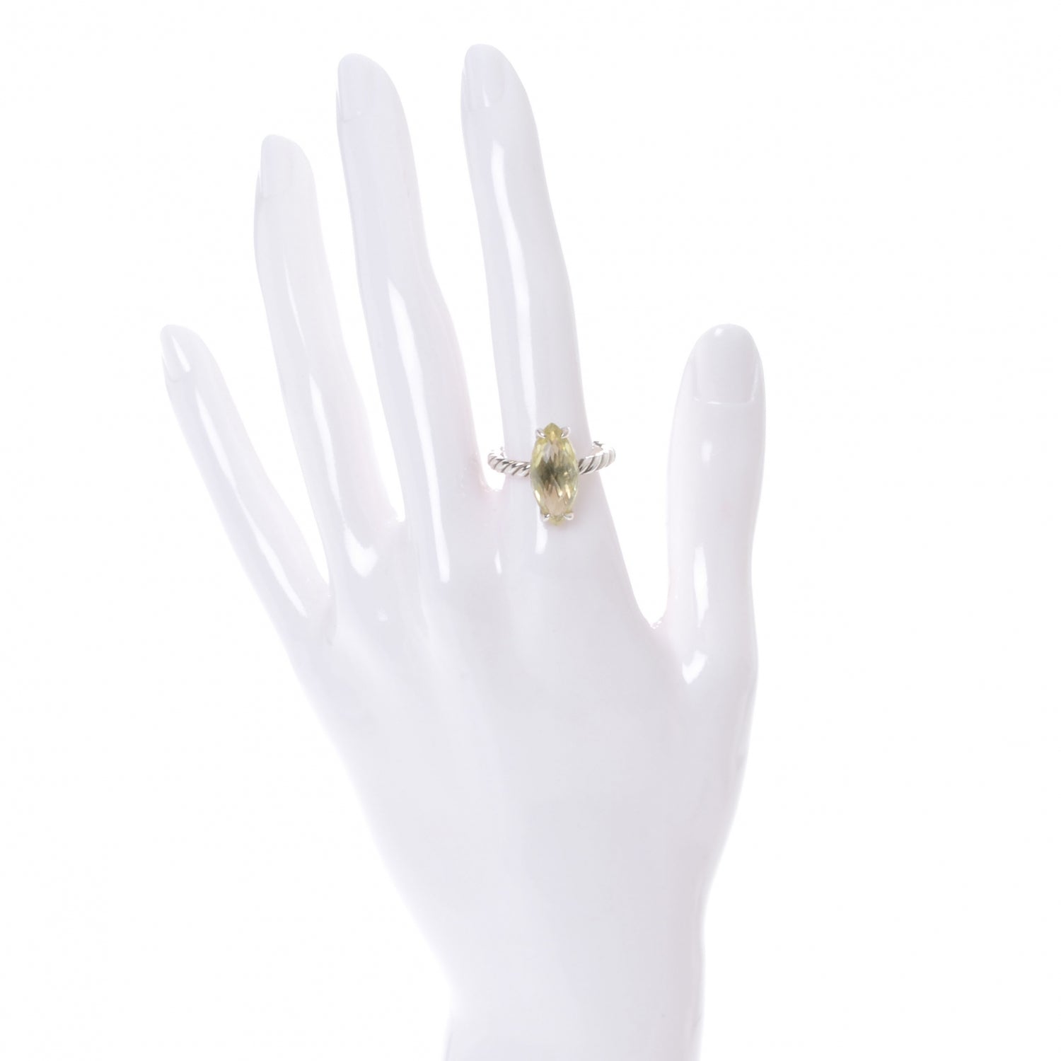 David Yurman Sterling Silver Marquise Lemon Citrine Ring 7 2 of 5