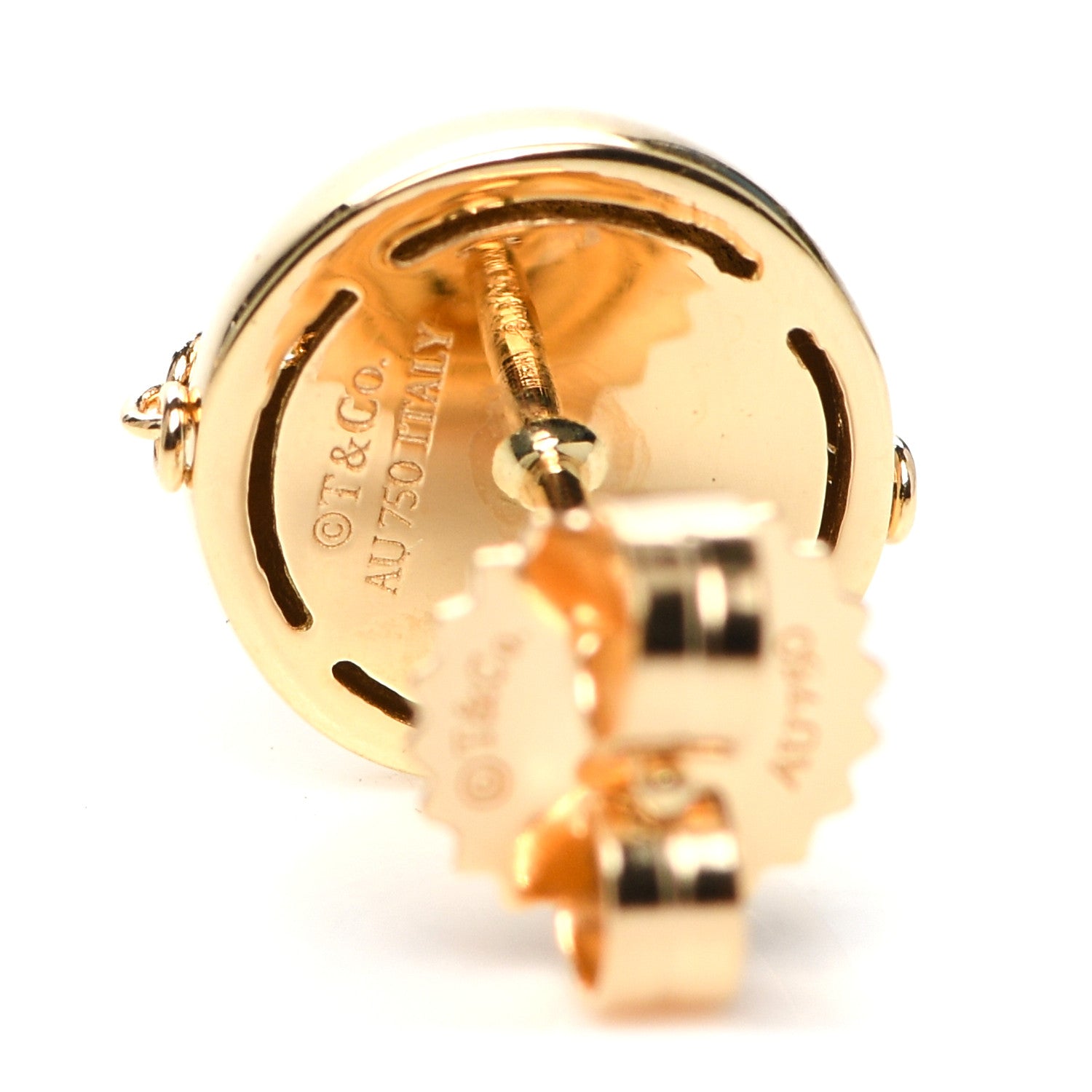 Tiffany 18K Yellow Gold HardWear Bolt Ball Earrings 4 of 5