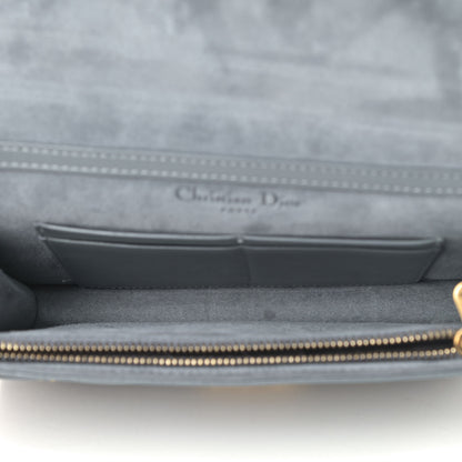Christian Dior Lambskin Cannage Studded Dioraddict Wallet on Chain Clutch Grey Blue 4 of 7