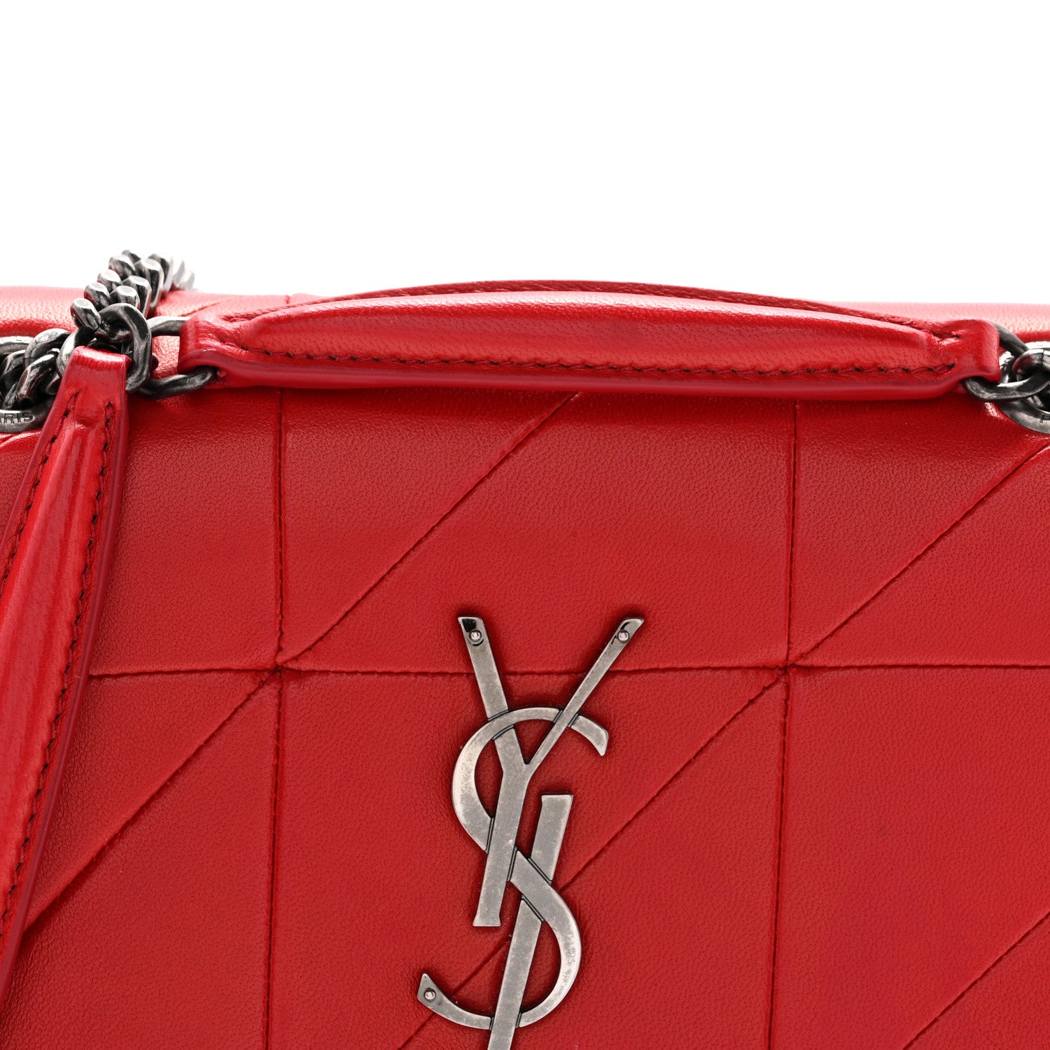 Saint Laurent Lambskin Patchwork Monogram Small Jamie Rouge Eros 8 of 13
