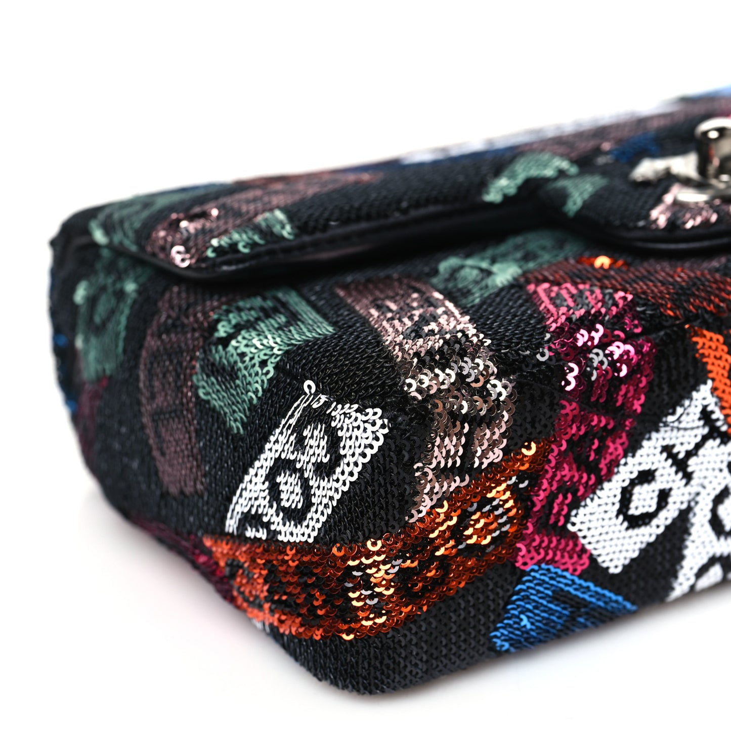 Sequin Logo Small Flap Ruthenium Multicolor