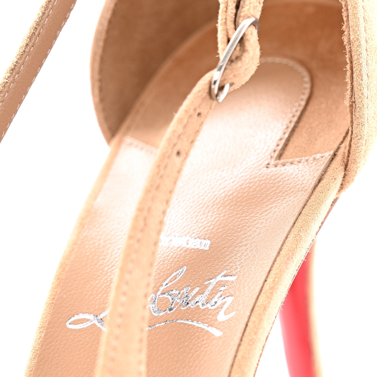 Christian Louboutin Veau Velours Cut Out Apostrophatoric 80 Pumps 38 Tan 10 of 13