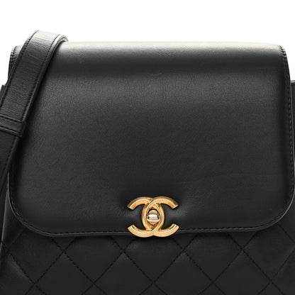 Chanel Calfskin Quilted Side Chain Compartment Flap Black 8 of 10