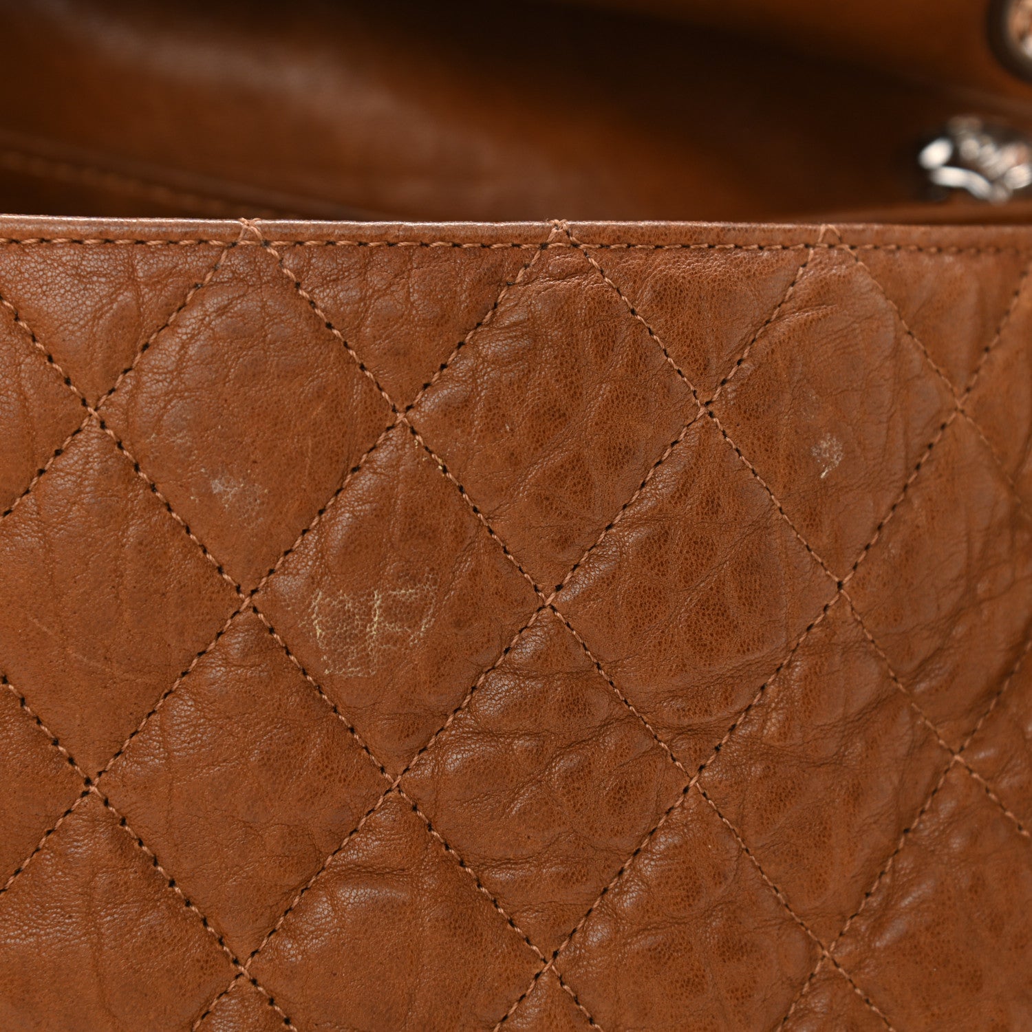 Chanel Washed Lambskin Quilted Chain Around Maxi Flap Brown 11 of 12