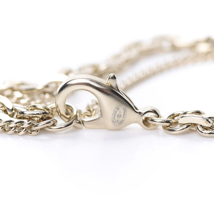 Chanel Crystal CC Multi Strand Chain Necklace Gold 4 of 5