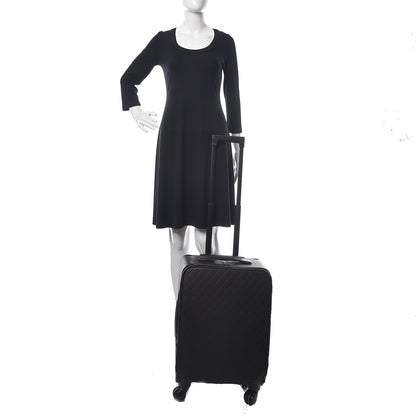 Chanel Caviar Stitched Trolley Rolling Luggage Black 2 of 15
