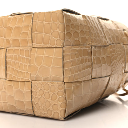 Bottega Veneta Intreccio Mini Gloss Croc Crossbody Bucket Bag Praline 9 of 9