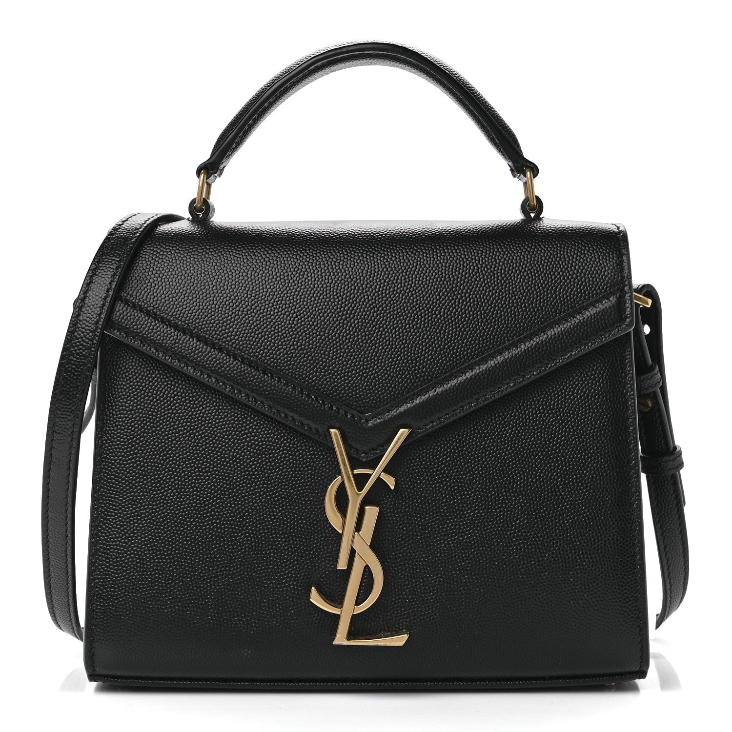 Saint Laurent Grain de Poudre Mini Classic Monogram Cassandra Top Handle Black 1 of 13