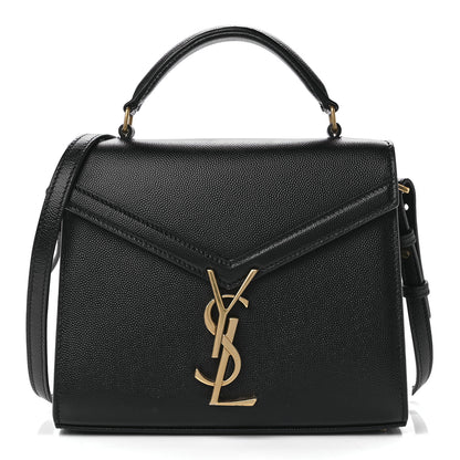 Saint Laurent Grain de Poudre Mini Classic Monogram Cassandra Top Handle Black 1 of 13