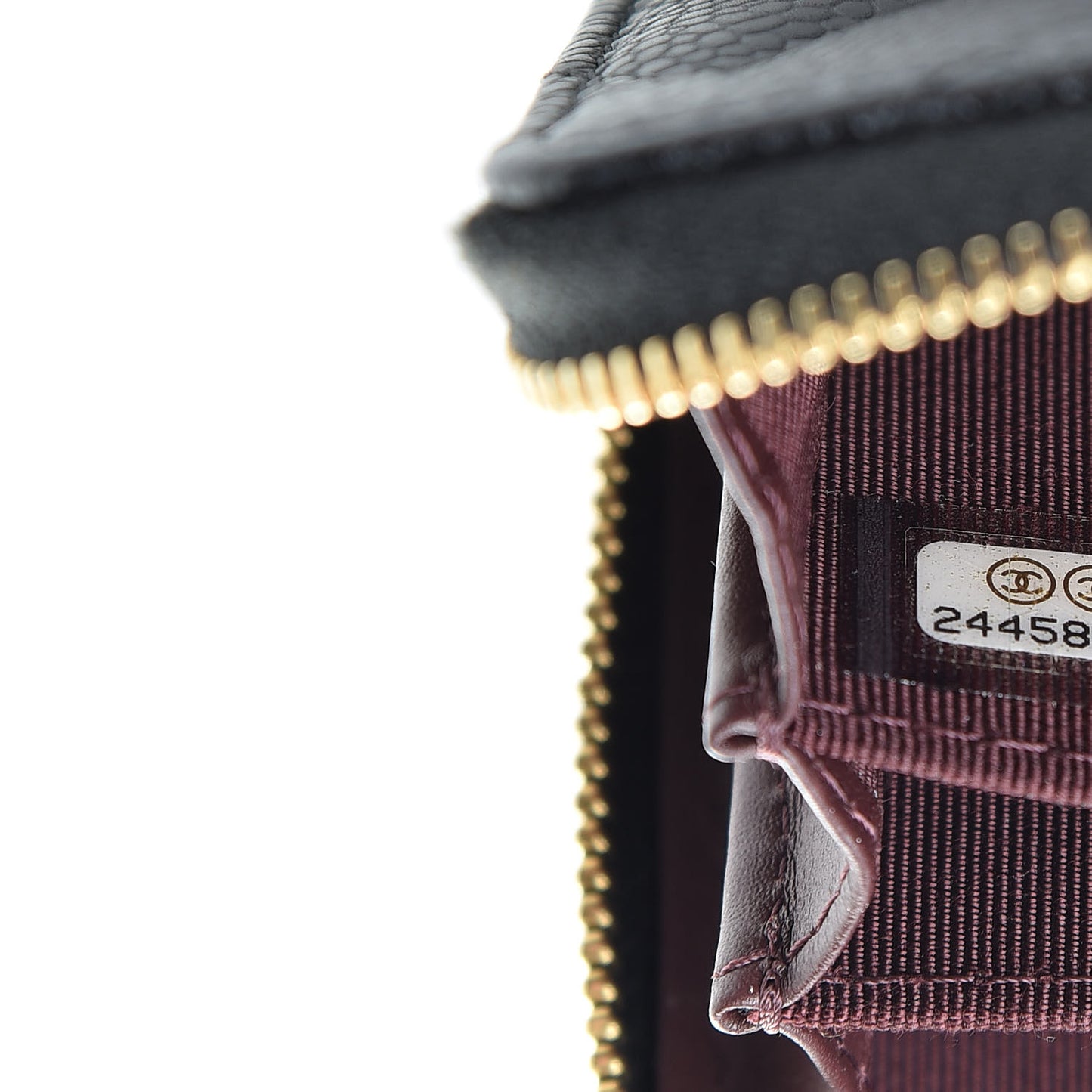 Caviar Quilted Zip Coin Purse Black