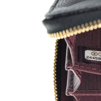 Chanel Caviar Quilted Zip Coin Purse Black 7 of 9