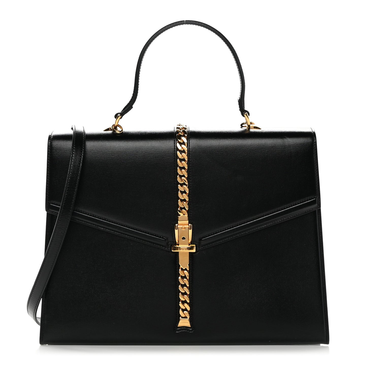 Azalea Calfskin Medium Sylvie 1969 Top Handle Bag Black