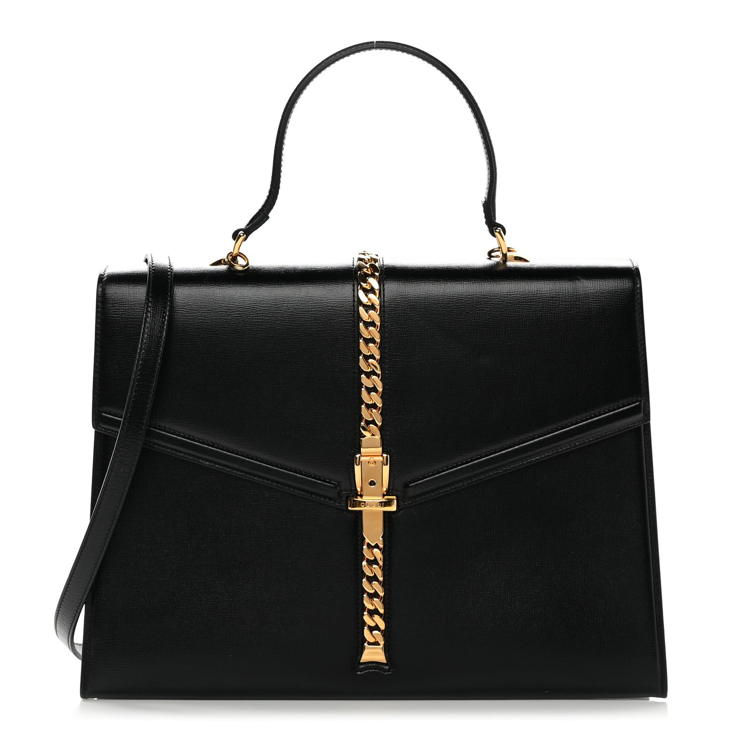 Gucci Azalea Calfskin Medium Sylvie 1969 Top Handle Bag Black 1 of 18