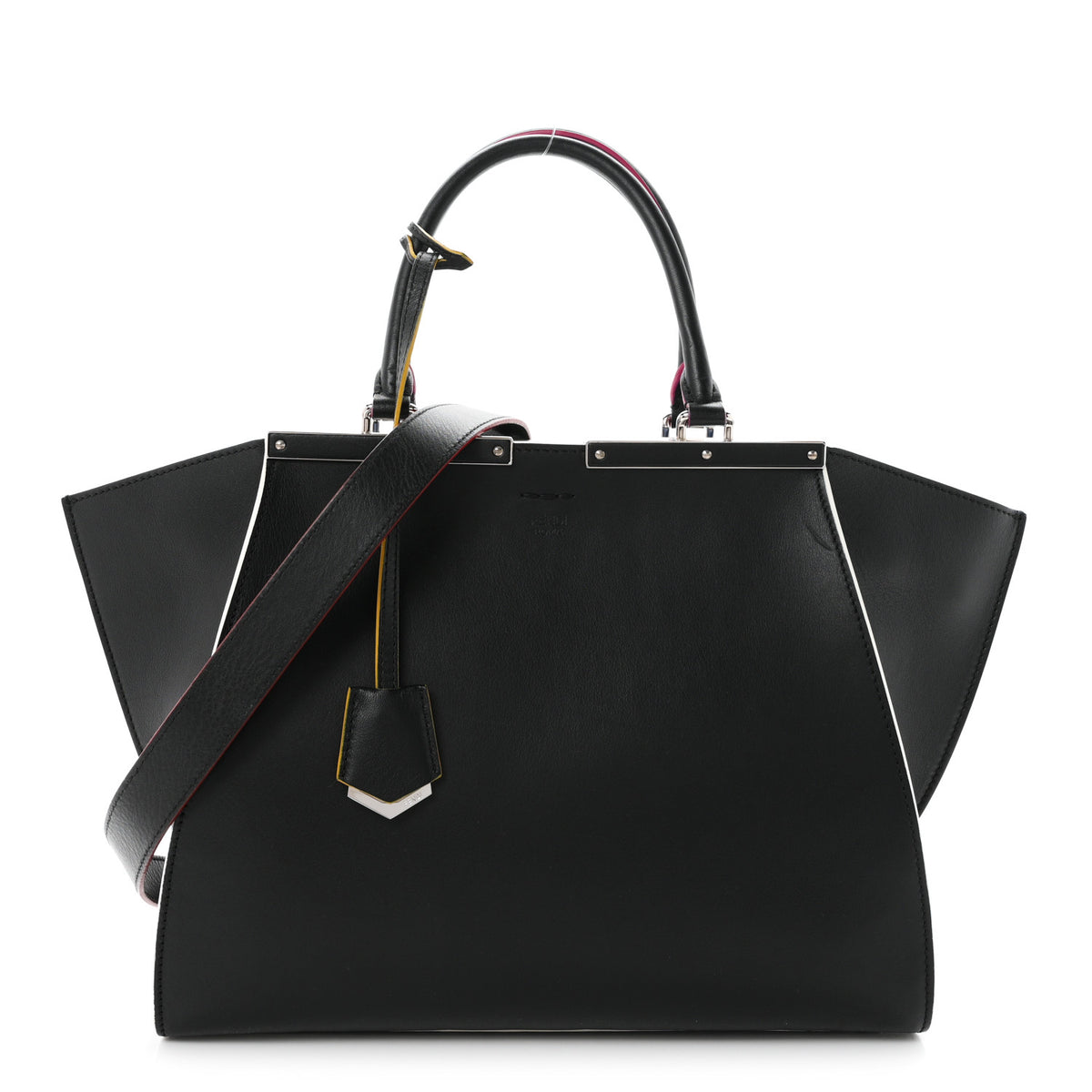 Vitello Dolce Shiny Nappa Petite 3Jours Tote Black Iris