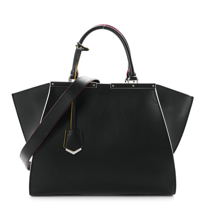 Fendi Vitello Dolce Shiny Nappa Petite 3Jours Tote Black Iris 1 of 10