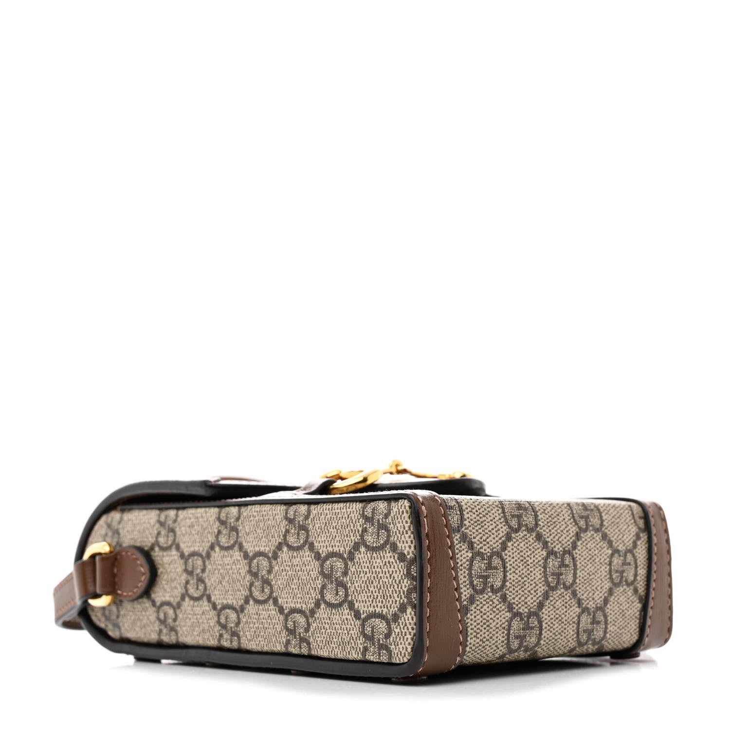 Gucci GG Supreme Monogram Mini Horsebit 1955 Crossbody Bag Beige Brown Sugar 4 of 12