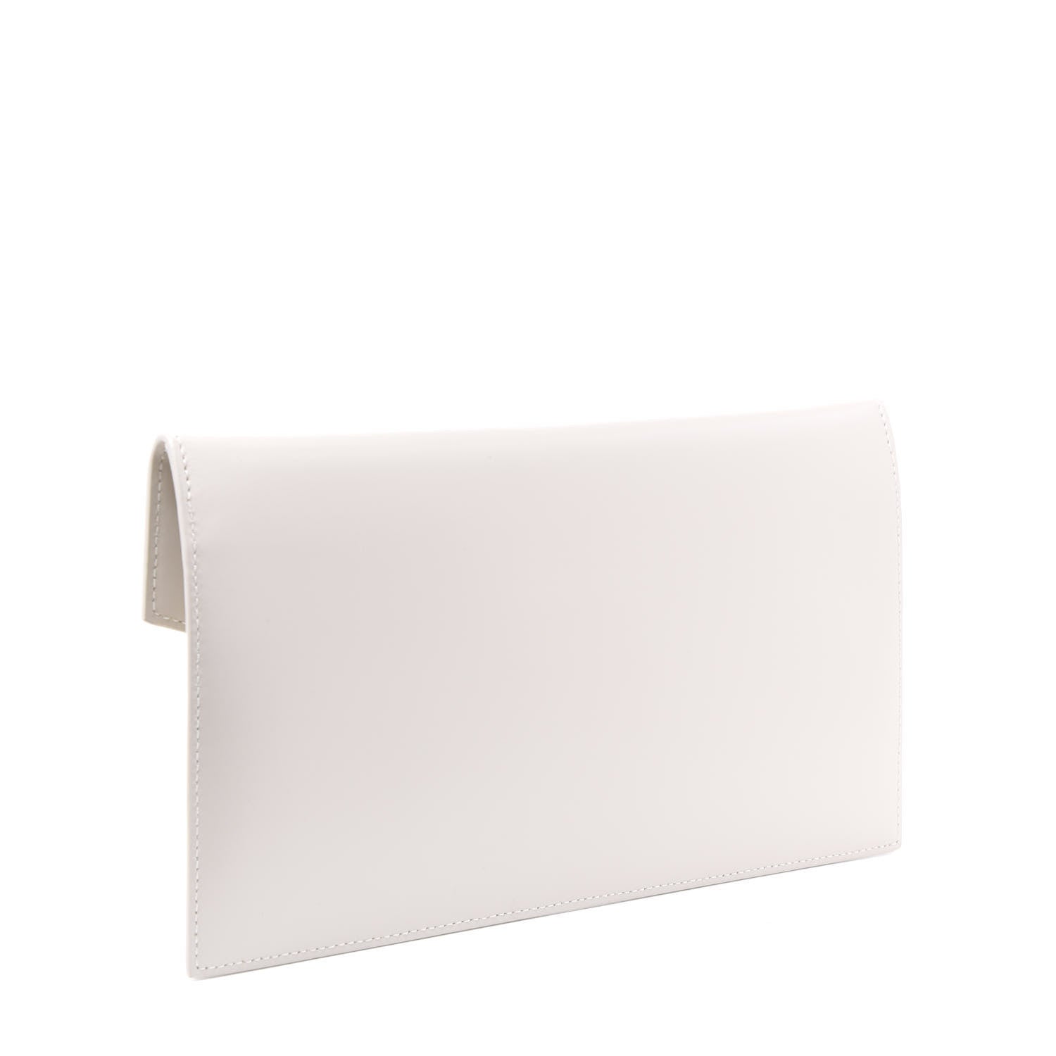 Saint Laurent Smooth Shiny Calfskin Medium Uptown Removable Pouch White 2 of 8