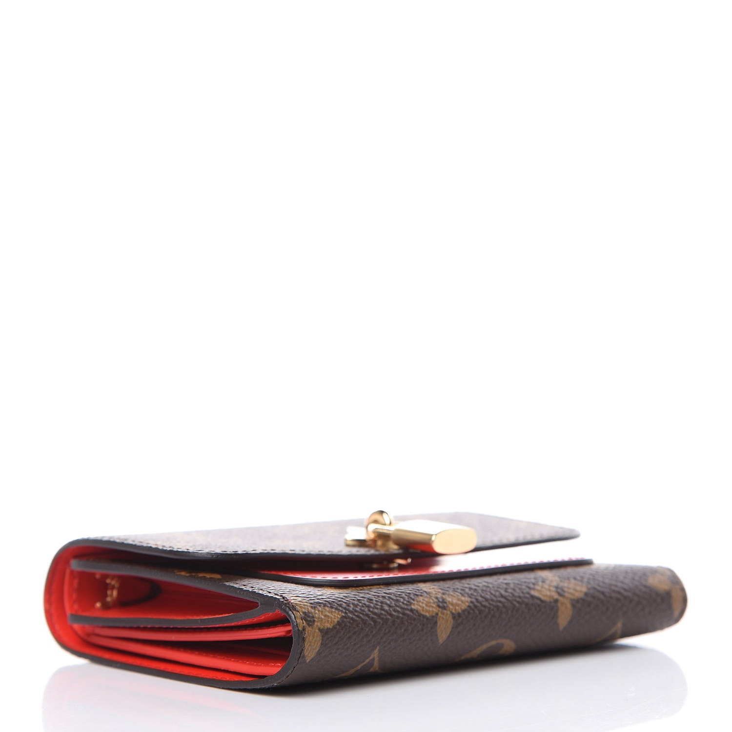 Louis Vuitton Monogram Flower Lock Compact Wallet Coquelicot 4 of 7