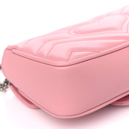 Gucci Calfskin Matelasse Super Mini GG Marmont Shoulder Bag Wild Rose 12 of 14