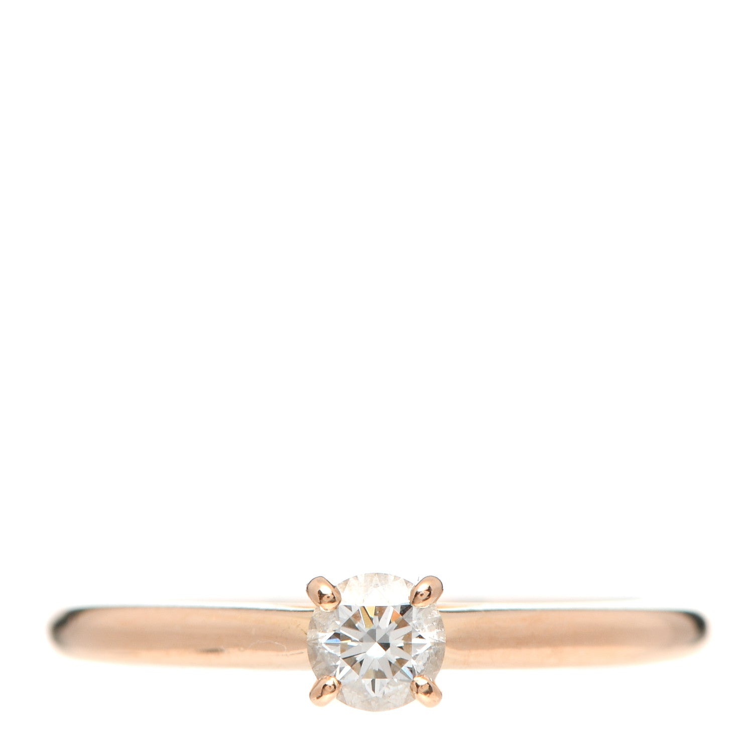 Cartier 18K Pink Gold Diamond .21ct 1895 Solitaire Engagement Ring 50 5.25 1 of 6