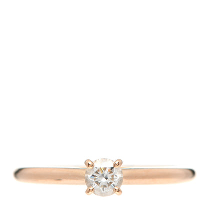 Cartier 18K Pink Gold Diamond .21ct 1895 Solitaire Engagement Ring 50 5.25 1 of 6