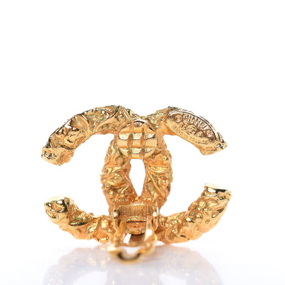 Chanel Textured CC Clip On Earrings Gold 4 of 5