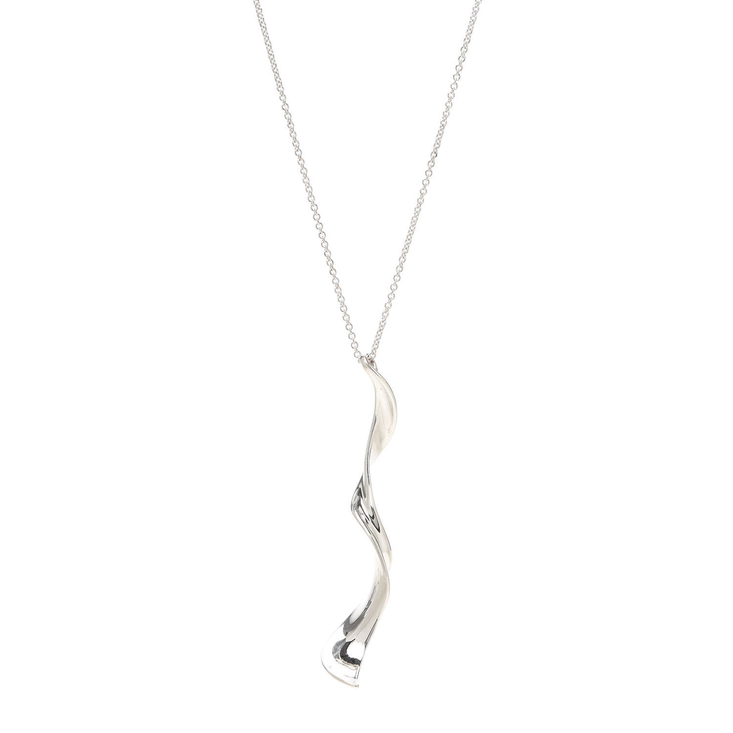 Sterling Silver Frank Gehry Orchid Drop Pendant Necklace