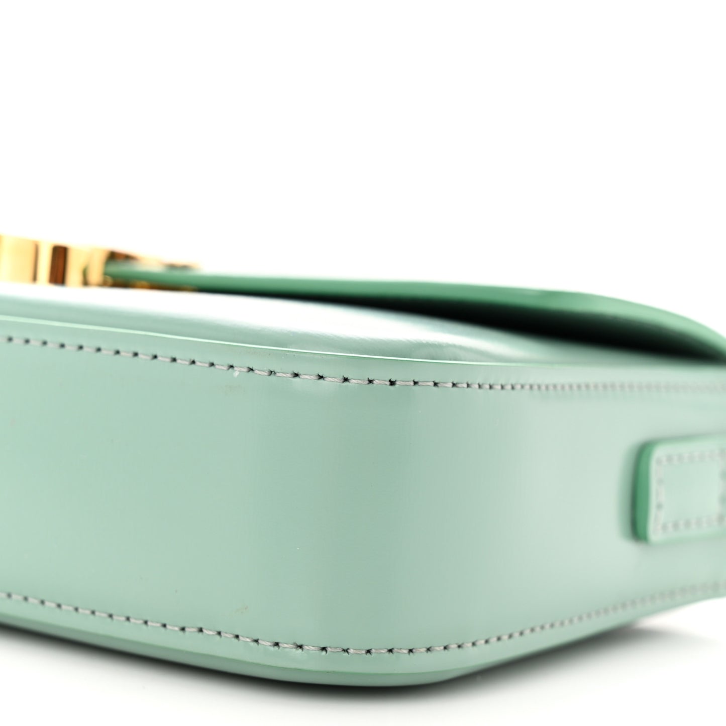 Shiny Calfskin Triomphe Shoulder Bag Celadon