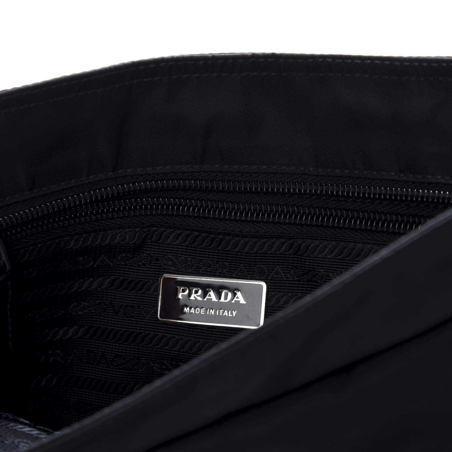 Prada Nylon Flat Messenger Bag Black 6 of 8
