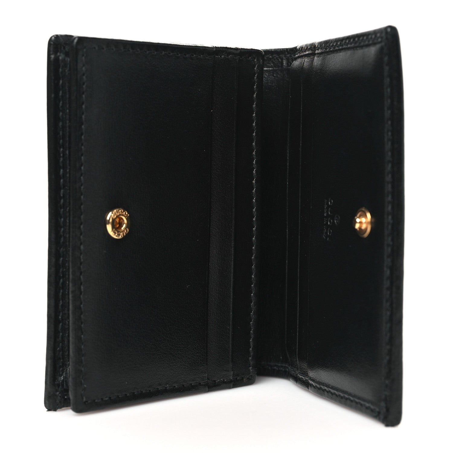 Gucci Boarded Plutone Calfskin Horsebit 1955 Card Case Wallet Black 5 of 7