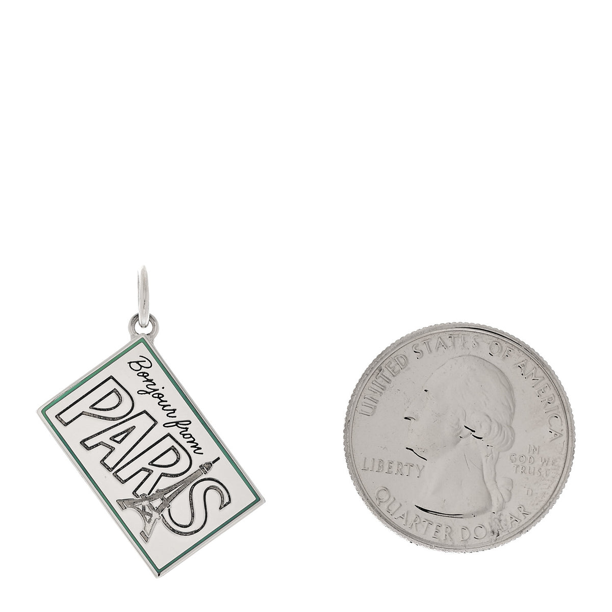 Tiffany Sterling Silver Enamel Paris Postcard Charm Blue 2 of 4