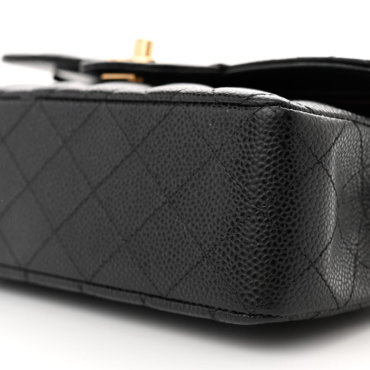 Caviar Quilted Small Double Flap Black