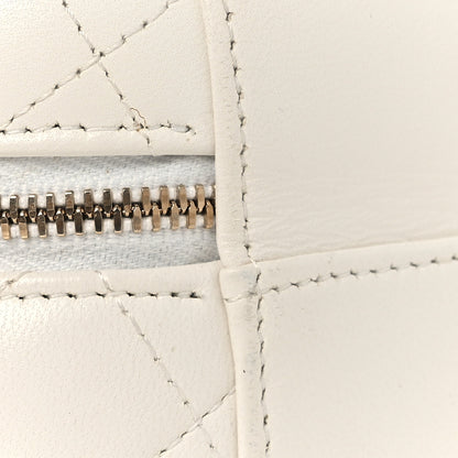 Chanel Lambskin Quilted Ruched Handle Vanity Case White 10 of 10
