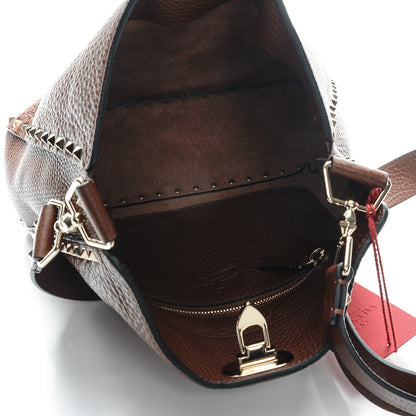 Valentino Garavani Pebbled Calfskin Small Rockstud Flip-Lock Messenger Bag Light Brown 5 of 7