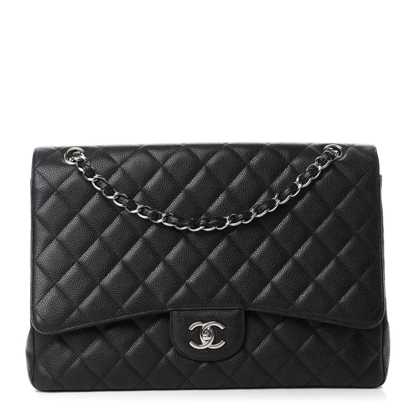 Caviar Quilted Maxi Single Flap Black