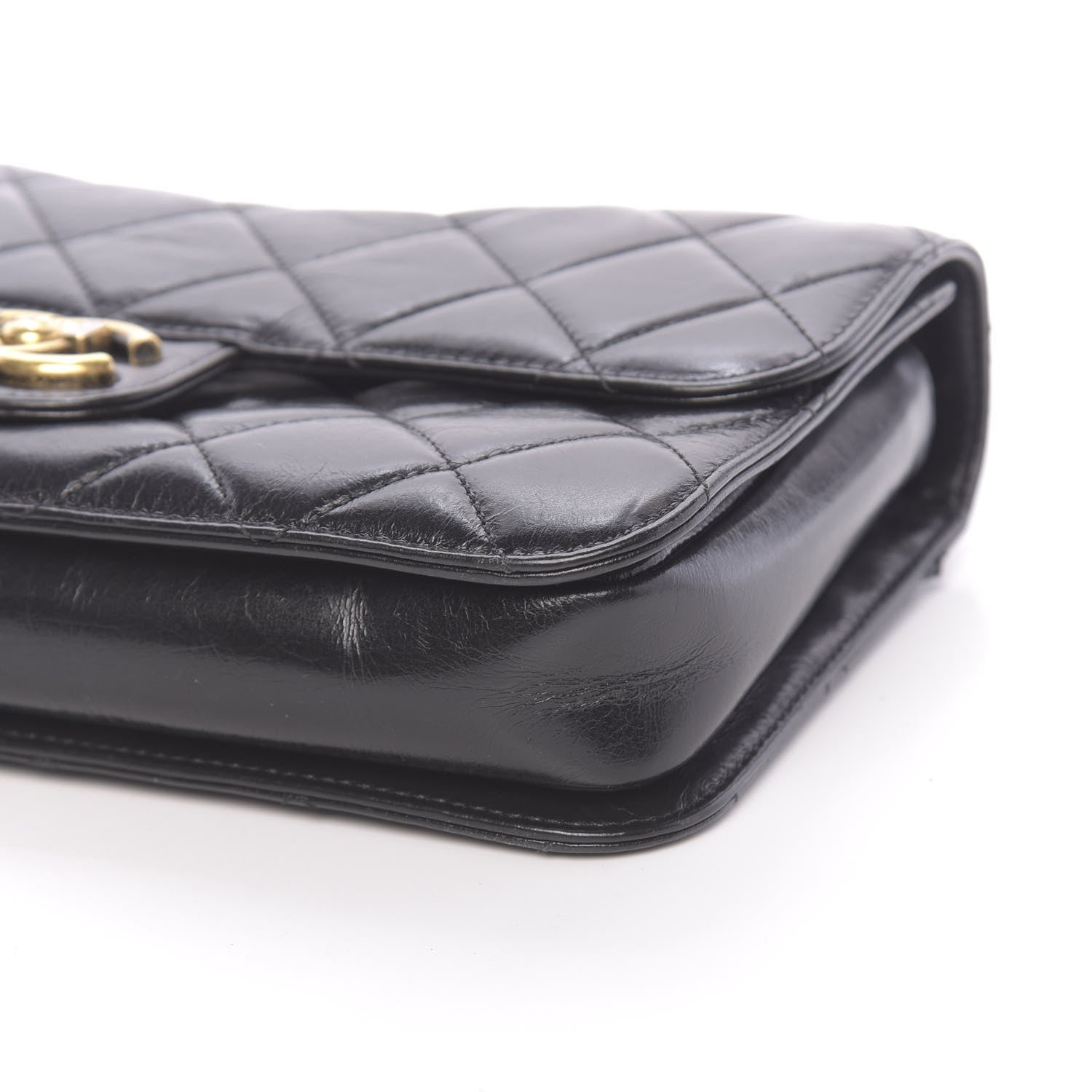 Chanel Glazed Calfskin Quilted Medium Perfect Edge Flap Black 10 of 10