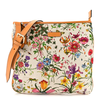 Gucci Canvas Flora Floral Crossbody Bag Orange 1 of 10