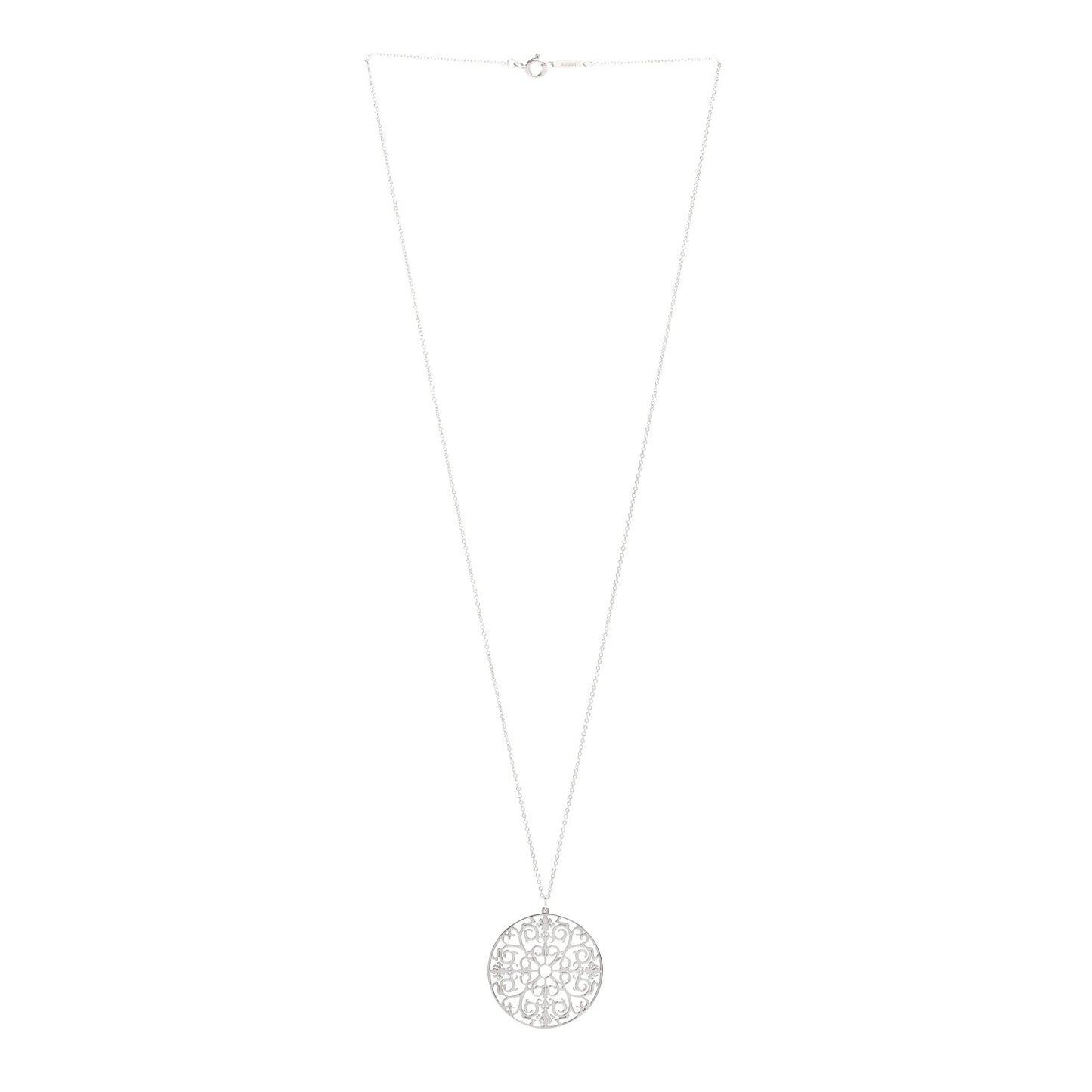 Sterling Silver Enchant Round Medallion Pendant Necklace