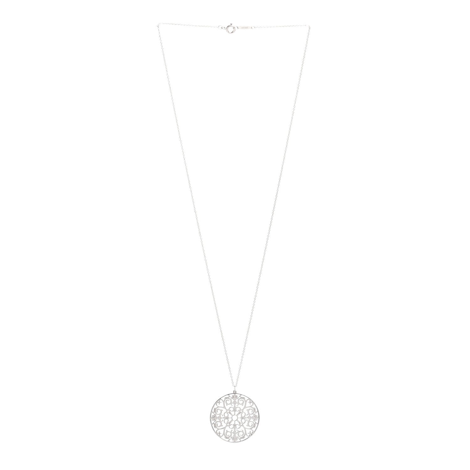 Tiffany Sterling Silver Enchant Round Medallion Pendant Necklace 3 of 4