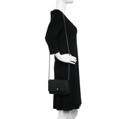 Chanel Caviar Quilted Wallet on Chain WOC Black 2 of 13