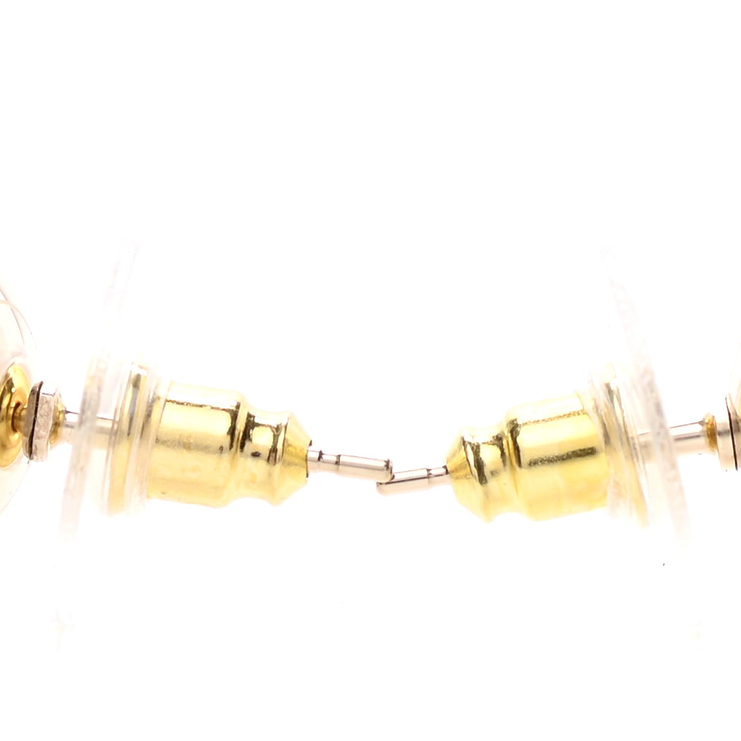 Metal Bead CC Stud Earrings Gold