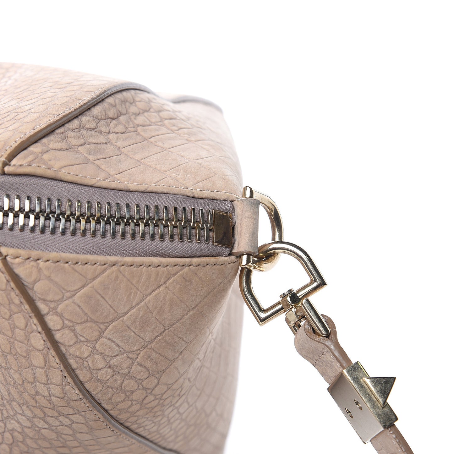 Nubuck Crocodile Embossed Medium Antigona Beige