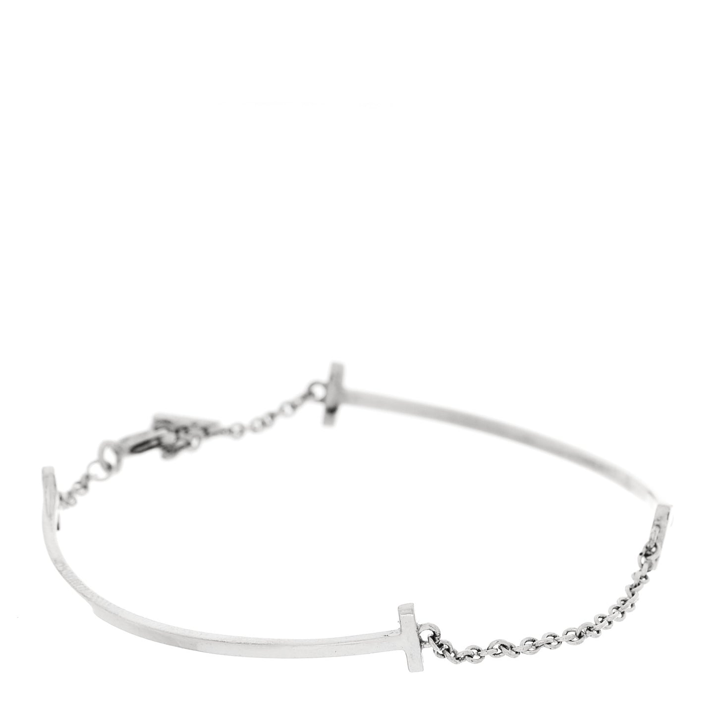Sterling Silver Double T Smile Bracelet